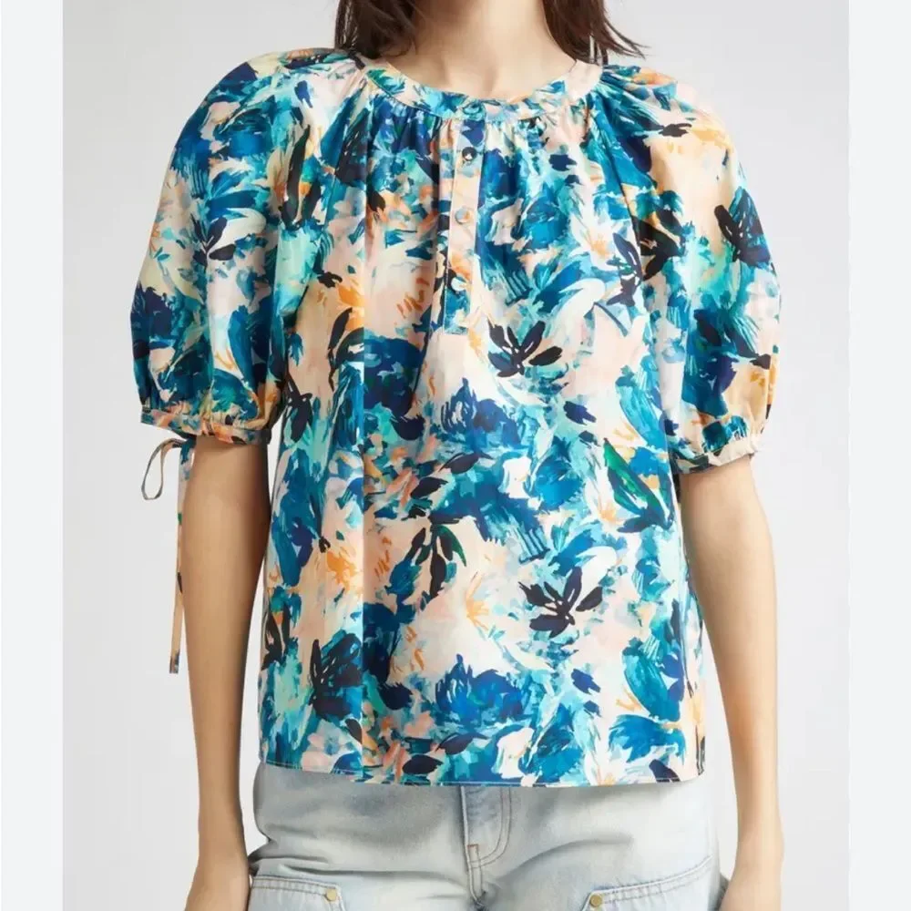 NWT Ulla Johnson Vienne Floral Cotton Blouse $290
